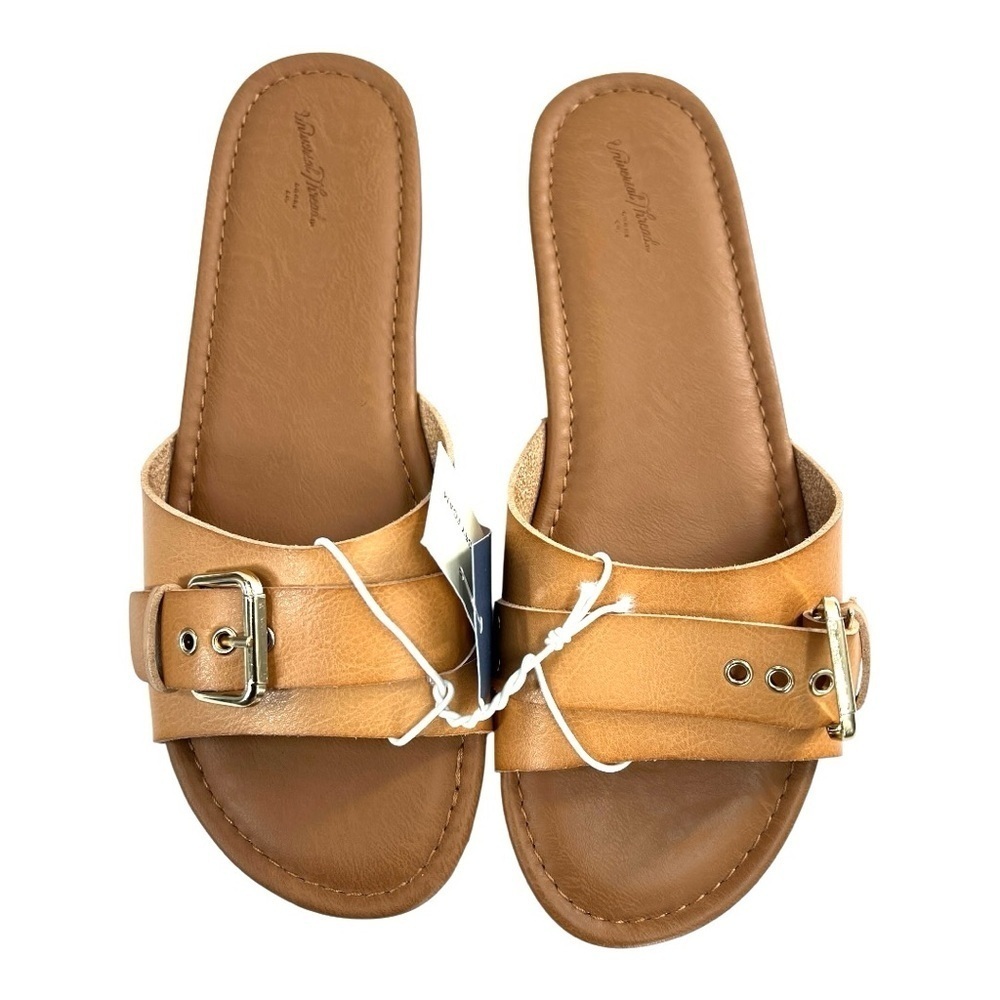 Universal Thread Women's Kora Cognac Side Buckle Slide Sandals Size 9 NWT